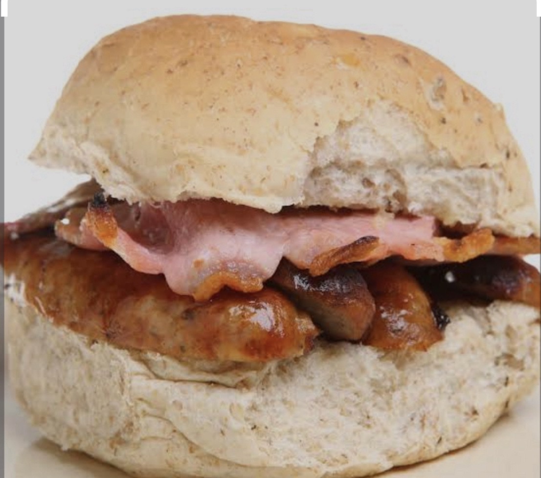 Bacon and sausage breakfast roll